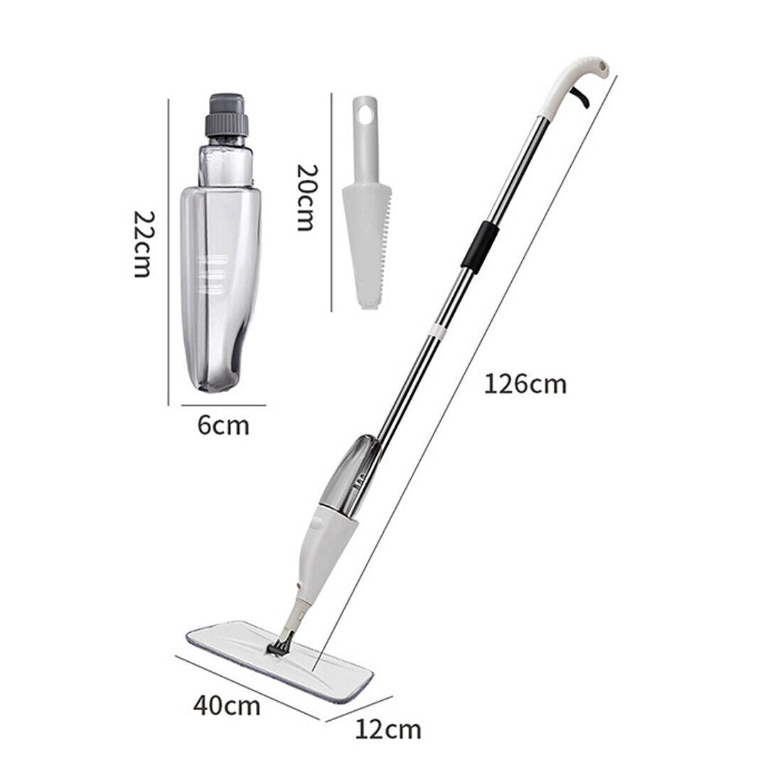 Spray Mop For Floor Cleaning 5 Reusable Microfibre Pads Water Bottle Tank UK