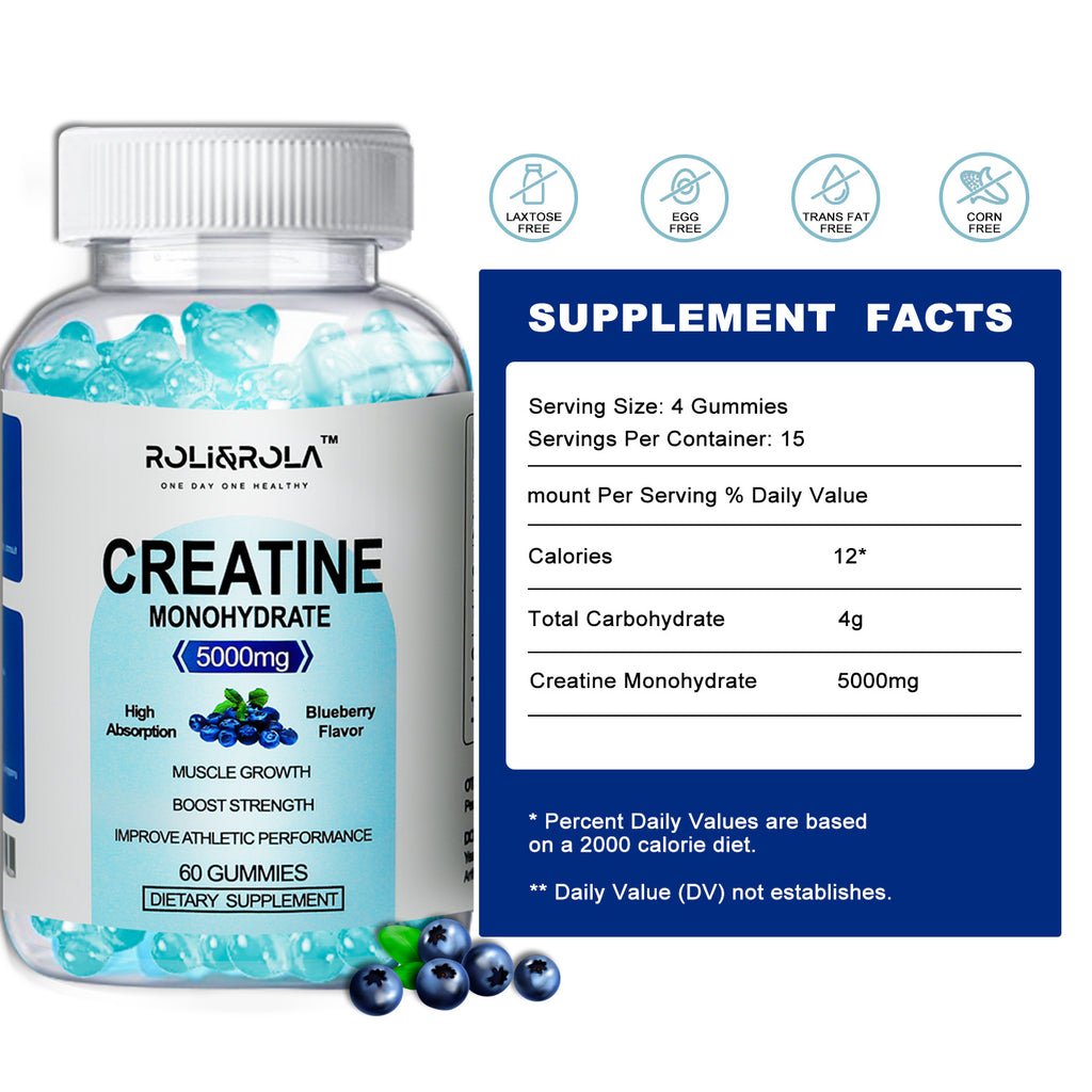 Creatine Monohydrate Gummies — Blueberry 60 ct
