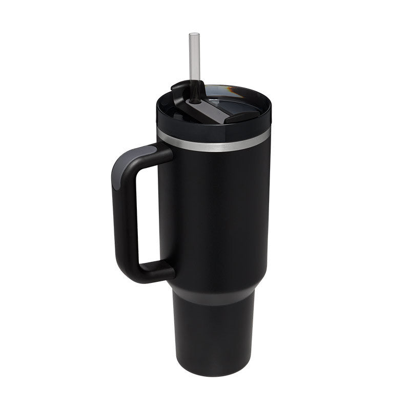 40 oz Insulated Travel Tumbler with Handle & Straw